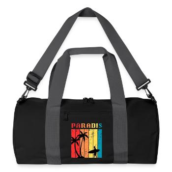Paradise Surf été | Surf & Beach Retro Vintage - Sac de sport recyclé - noir/gris graphite - Devant