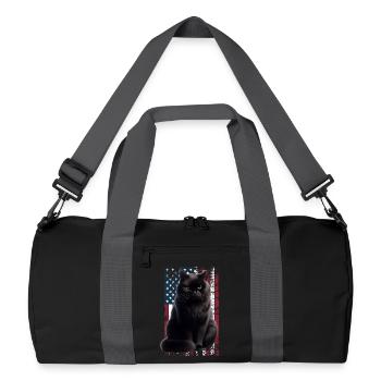 Grumpy Black Cat US Schwarze Katze - Recycelte Duffel Bag - Schwarz/Graphitgrau - Vorne