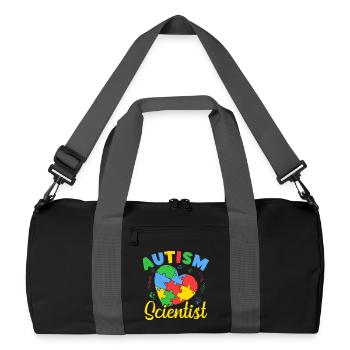 Pre K Teacher Autism Scientist Kindergarten - Recycled Duffel Bag - black/graphite grey - Front