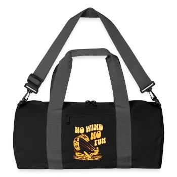 No Wind No Fun - Recycelte Duffel Bag - Schwarz/Graphitgrau - Vorne