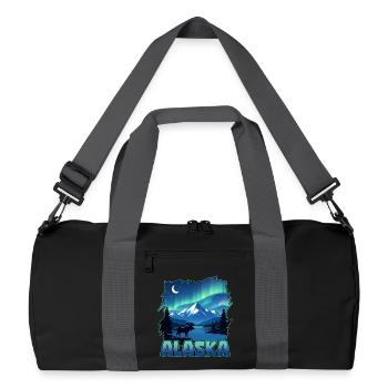 Alaska Lights Aurora Borealis Beobachtung Alaskas - Recycelte Duffel Bag - Schwarz/Graphitgrau - Vorne