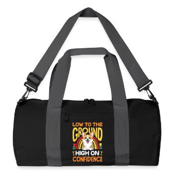 Kurze Beine, Große Einstellung, Corgi - Recycelte Duffel Bag - Schwarz/Graphitgrau - Vorne