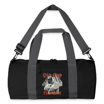 Culture HipHop graffiti visage anonyme - Sac de sport recyclé - noir/gris graphite - Devant