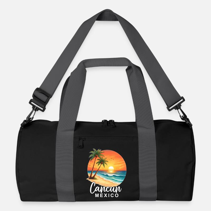 Cancun Mexico - Recycelte Duffel Bag - Schwarz/Graphitgrau