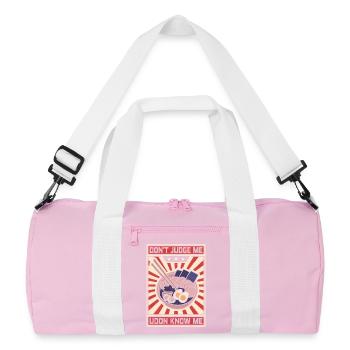 Dont Judge Me Udon Know Me - Recycled Duffel Bag - pink/white - Front