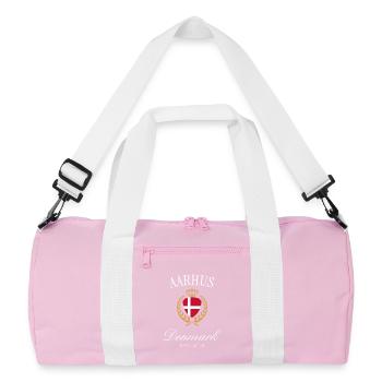 Couronne des armoiries Danemark d’Aarhus – Souvenir de voyage - Sac de sport recyclé - rose/blanc - Devant
