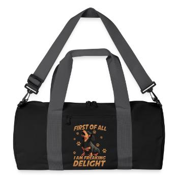 Teckel à poil court Chien saucisse Teckel Propriétaire de chien teckel - Sac de sport recyclé - noir/gris graphite - Devant