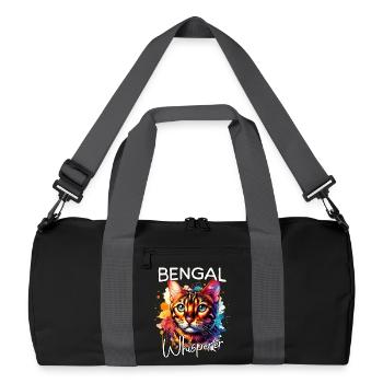 Bengal Cat Whisperer - Recycled Duffel Bag - black/graphite grey - Front
