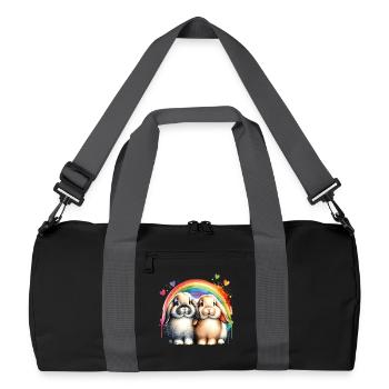 Don du Lapin Bélier Nain - Sac de sport recyclé - noir/gris graphite - Devant