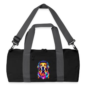 Golden Retriever avec des écouteurs - Sac de sport recyclé - noir/gris graphite - Devant