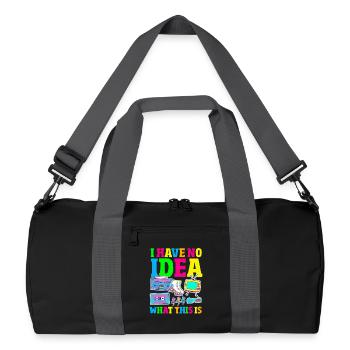 Retro Back to the 80s Vintage Design - Recycled Duffel Bag - black/graphite grey - Front