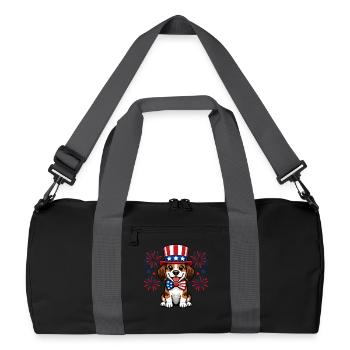Beagle Patriot Cute Dog Independence Day USA - Recycled Duffel Bag - black/graphite grey - Front