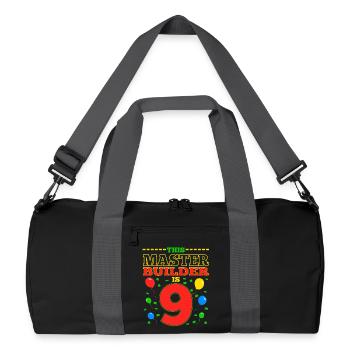 Maître d’œuvre 9 ans Bâtiment en blocs 9ème BDay - Sac de sport recyclé - noir/gris graphite - Devant