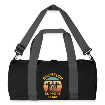 Junggesellen-Support-Team (Junggesellenabschied / Sonnenuntergang / 5C) - Recycelte Duffel Bag - Schwarz/Graphitgrau - Vorne