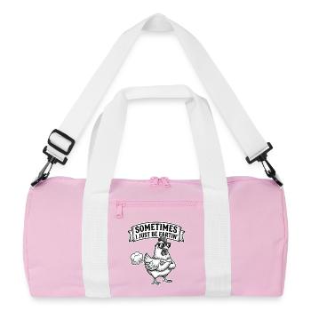 Sometimes I Just Be Fartin - Recycled Duffel Bag - pink/white - Front