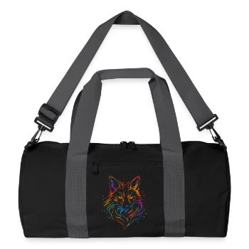 Fuchs Line Art – Farbenfrohes Fox Design - Recycelte Duffel Bag - Schwarz/Graphitgrau - Vorne