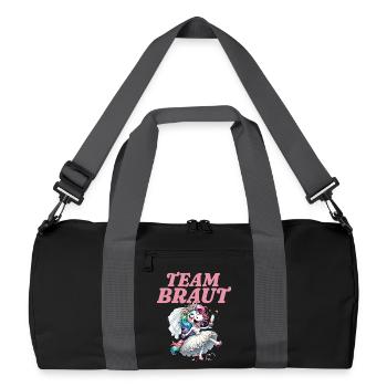 Team Braut Junggesellinnenabschied - Recycelte Duffel Bag - Schwarz/Graphitgrau - Vorne