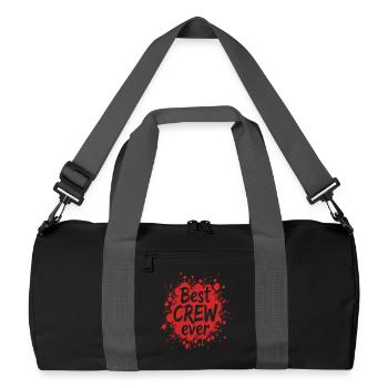 Best Crew Ever Farbspritzer Team Spruch Splatter - Recycelte Duffel Bag - Schwarz/Graphitgrau - Vorne