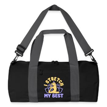 Yoga Je m’étire Mon meilleur yoga drôle - Sac de sport recyclé - noir/gris graphite - Devant
