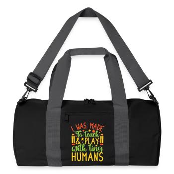 Pre K Teacher Teach & Play Kindergarten Teacher - Recycled Duffel Bag - black/graphite grey - Front
