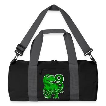 DINO 9 YEARS DINOSAUR 9TH BIRTHDAY - Recycled Duffel Bag - black/graphite grey - Front