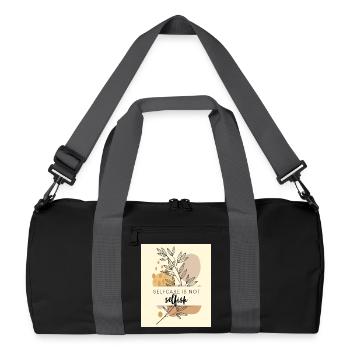Le soin de soi n’est pas égoïste - Sac de sport recyclé - noir/gris graphite - Devant