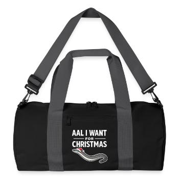 Aal I Want For Christmas – Funny Eel Shirt - Recycled Duffel Bag - black/graphite grey - Front