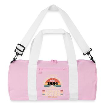 Anniversary vintage April 1984 - Recycled Duffel Bag - pink/white - Front