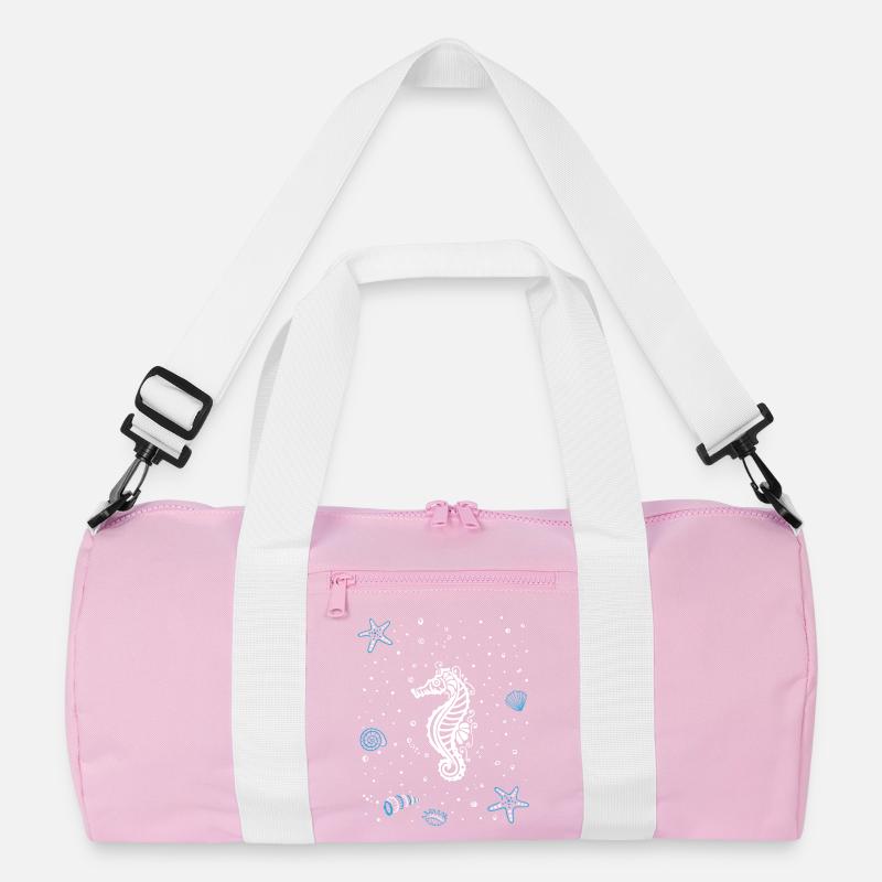 Seepferdchen mit Wasserspritzer. Maritim. Recycelte Duffel Bag