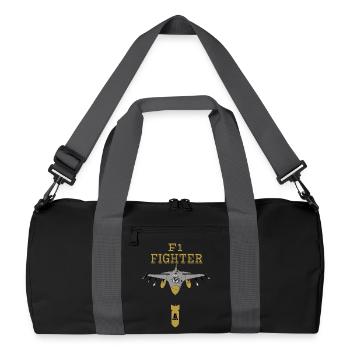 Avion de chasse - Sac de sport recyclé - noir/gris graphite - Devant