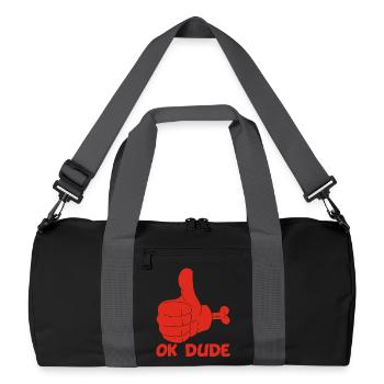 Ok man! (red) - Recycled Duffel Bag - black/graphite grey - Front