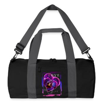 Love matters Valentine's day romantic saying - Recycled Duffel Bag - black/graphite grey - Front