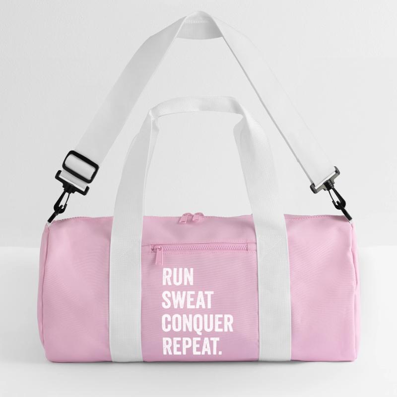 Run. Sweat. Conquer. Repeat. Recycled Duffel Bag