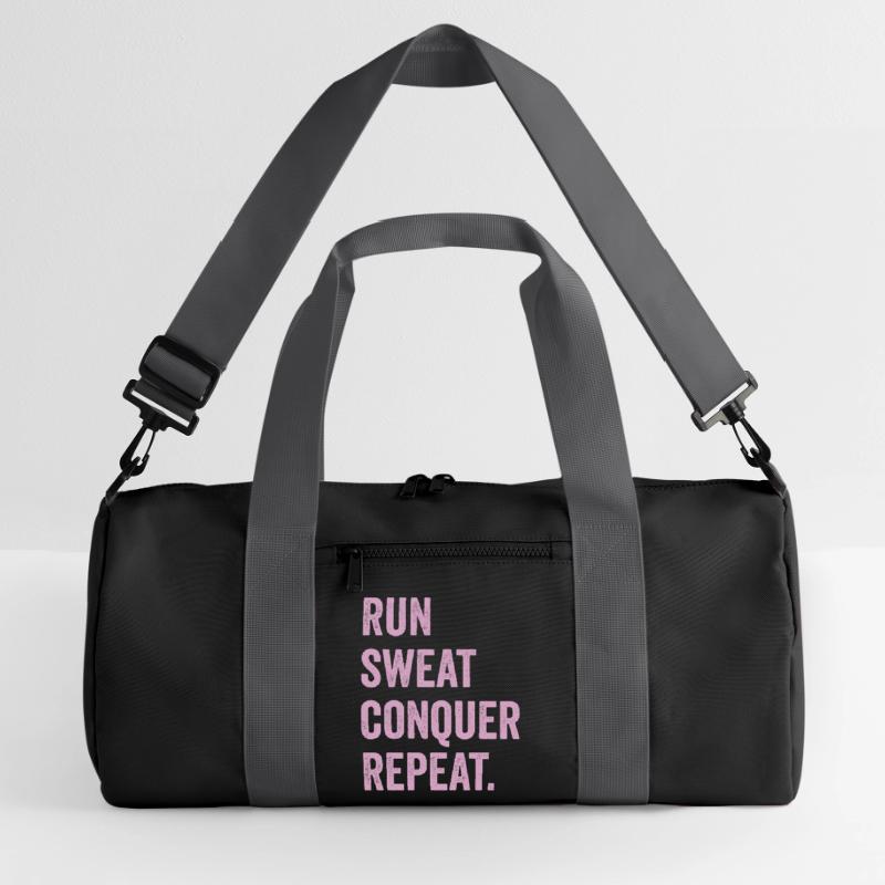 Run. Sweat. Conquer. Repeat. Recycled Duffel Bag