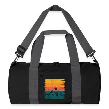 Retro mountagne - Sac de sport recyclé - noir/gris graphite - Devant