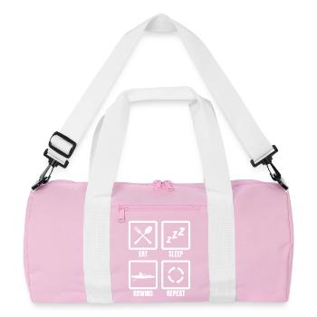 Manger, dormir, ramer, répéter - Sac de sport recyclé - rose/blanc - Devant