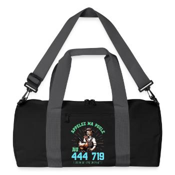 Appelez ma poule au Cat Cat Cat : C'est un oeuf ! - Sac de sport recyclé - noir/gris graphite - Devant