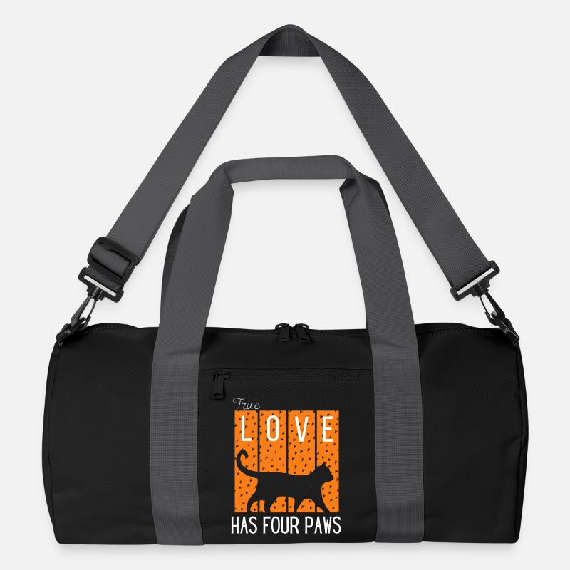 Love Has Four Paws Katzen-Silhouette Recycelte Duffel Bag