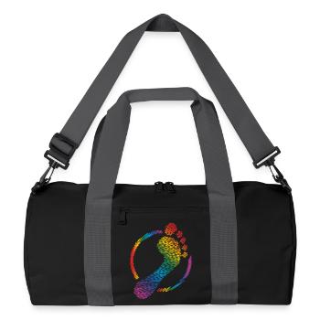 rainbow footprint rainbow footprint - Recycled Duffel Bag - black/graphite grey - Front
