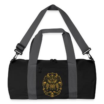 Mystic Owl Sitting on a Skull - Recycled Duffel Bag - black/graphite grey - Front