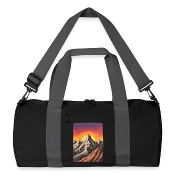 Montagne coucher de soleil - Sac de sport recyclé - noir/gris graphite - Devant