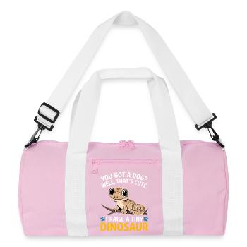 Drôle minuscule dinosaure lézard - Sac de sport recyclé - rose/blanc - Devant
