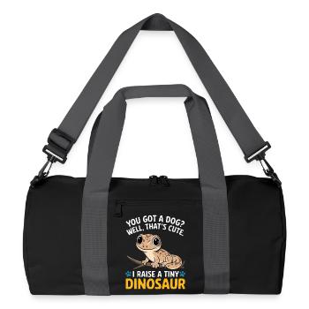 Funny Tiny Dinosaur Lizard - Recycled Duffel Bag - black/graphite grey - Front