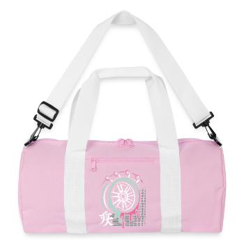 JDM Drift Felge – Tuning & Racing Kunst - Recycelte Duffel Bag - Rosa/Weiß - Vorne