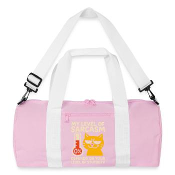 Sassy Cat Sarcasme T-shirt graphique - Sac de sport recyclé - rose/blanc - Devant