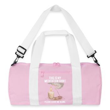 Funny Meditation Introvert Mindfulness Design - Recycled Duffel Bag - pink/white - Front