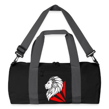Lion élégant avec des écouteurs - Sac de sport recyclé - noir/gris graphite - Devant