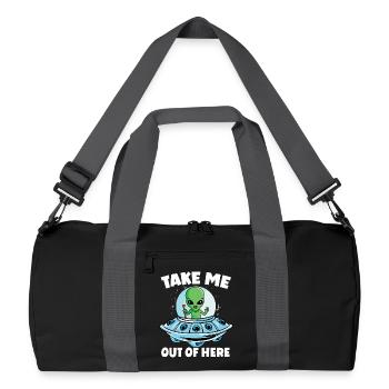 Alien in Space with Take Me Out of Here - Recycled Duffel Bag - black/graphite grey - Front