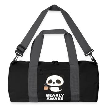 Panda - Bearly awake - Recycled Duffel Bag - black/graphite grey - Front