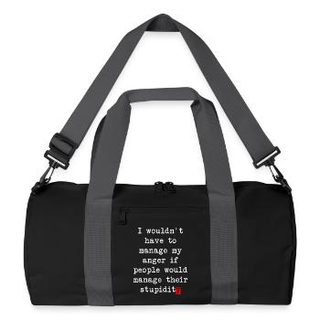 Aggressionsbewältigung – Humorvolles Statement - Recycelte Duffel Bag - Schwarz/Graphitgrau - Vorne
